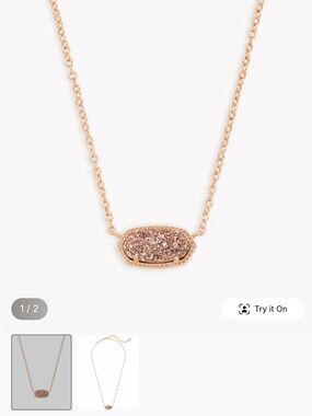Kendra Scott Rose Gold Drusy Necklace
